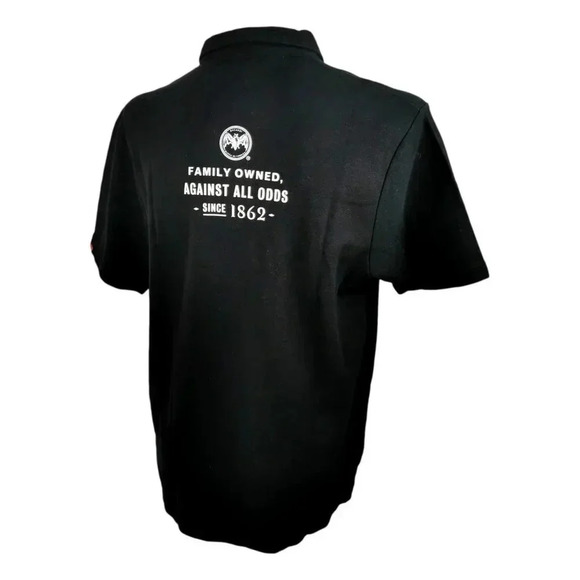Bacardi Rum Mens Polo Shirt Black Size M Rum Bartender Cotton New Tags - Picture 3 of 7